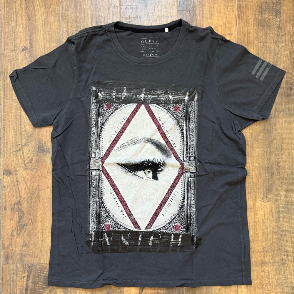 Guess Charcoal V-Neck Tee